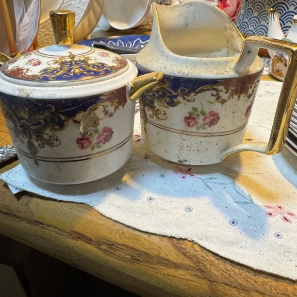 外贸尾单陶瓷餐具两件套微瑕