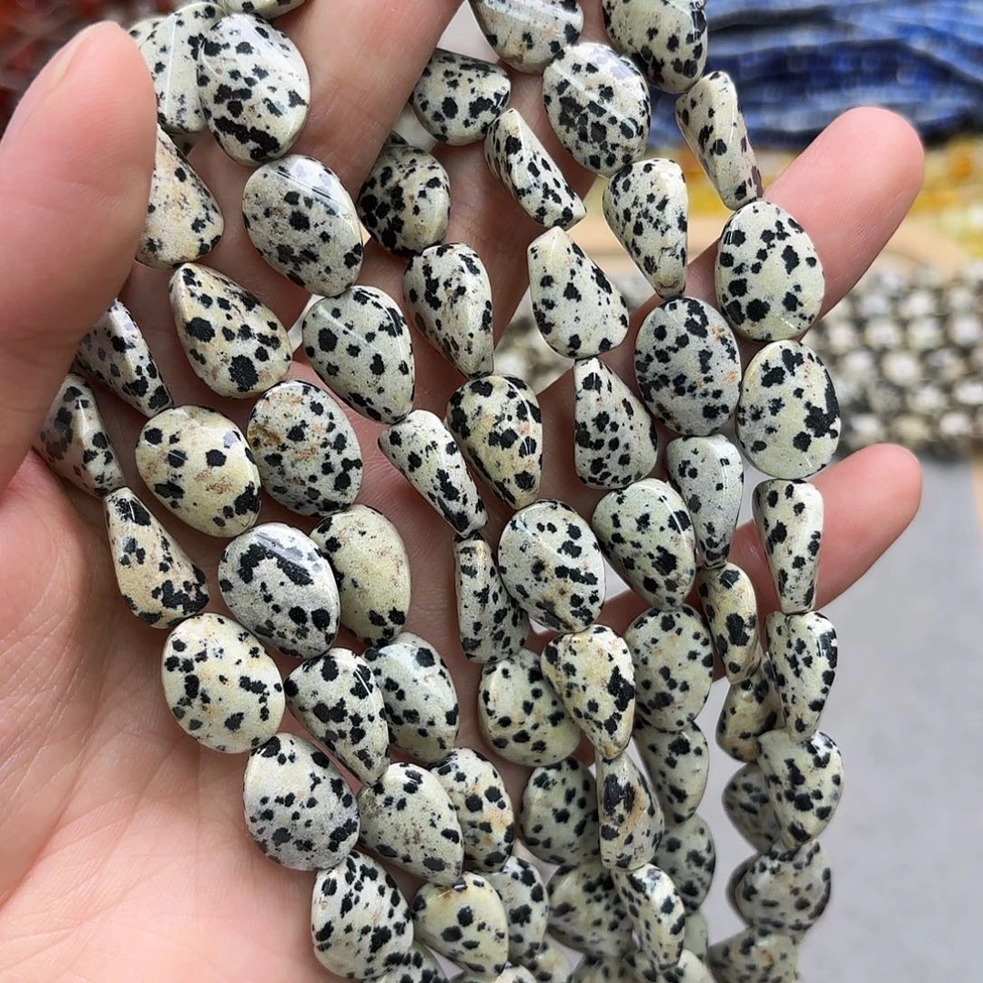 未镶嵌玛瑙/玉髓珠宝半成品12×16斑点s片型一条