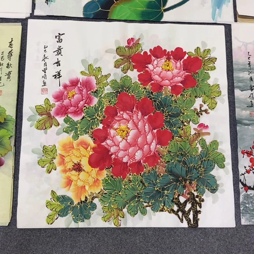 国画尺寸70✖️70精品斗方手绘画