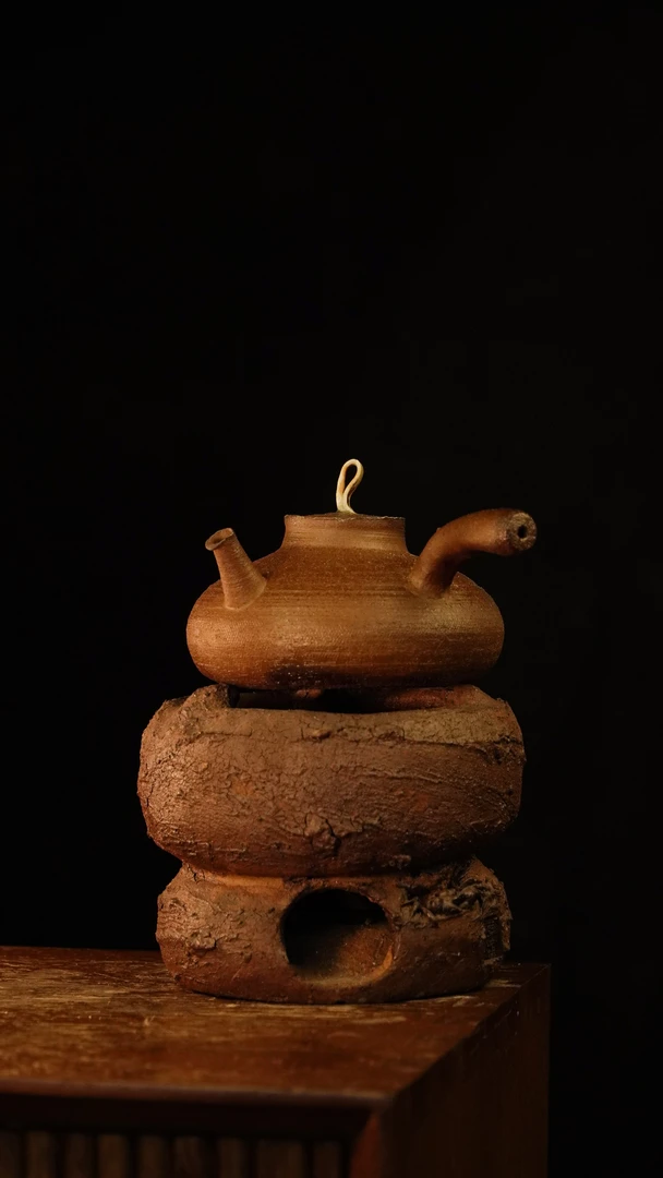 潮州纯手工柴烧简约侧把煮水砂銚壶日式螃蟹炭炉南蛮风