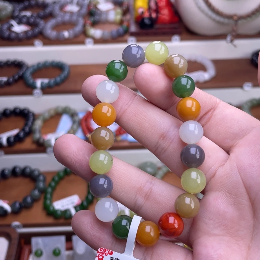 和田玉未镶嵌手串多宝10mm