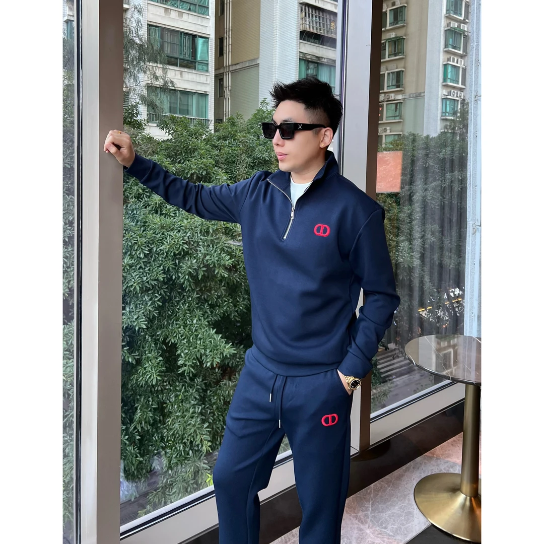 【CD蜜蜂套装】25秋CD刺绣男士长裤情侣长袖上衣卫衣套装WYG9939