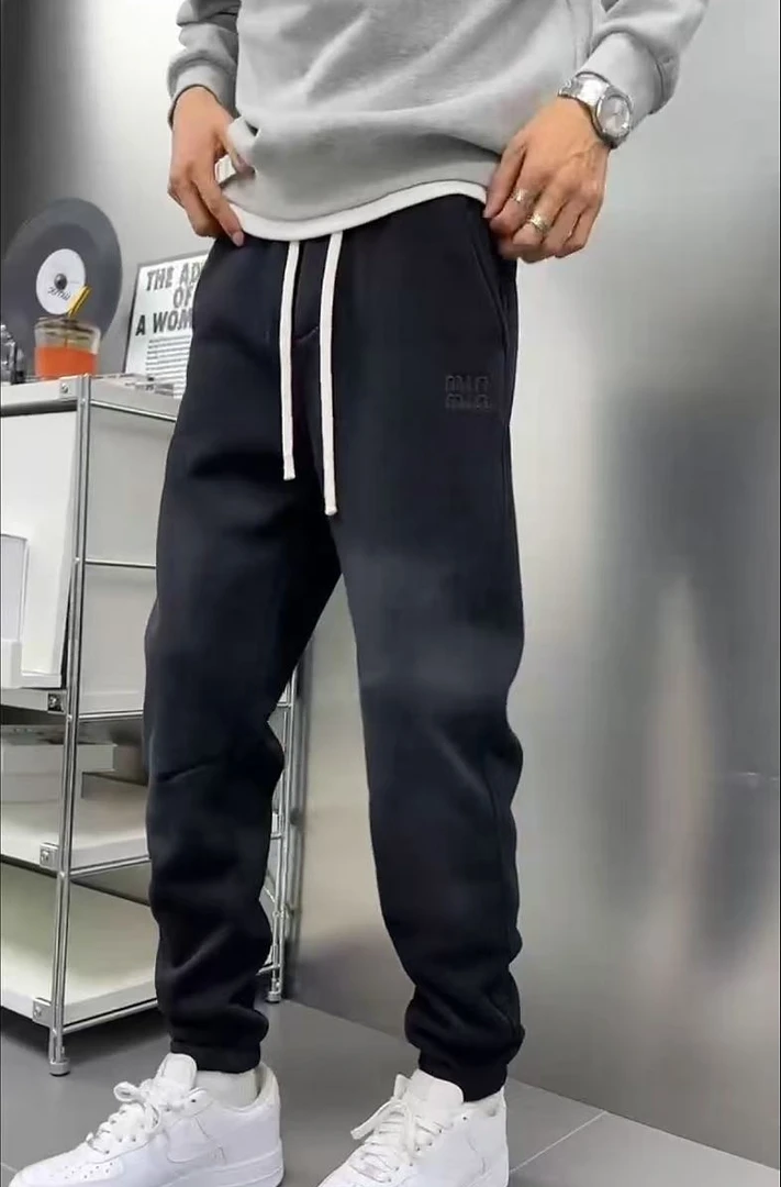 8927/冬季加厚加绒炒洗卡尔棉休闲束脚男士休闲裤