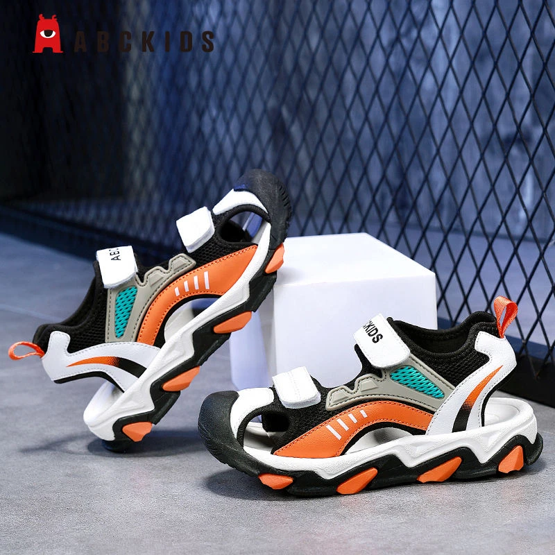 Abckids童鞋2024新款儿童凉鞋外出防滑包头凉鞋耐磨软底沙滩凉鞋