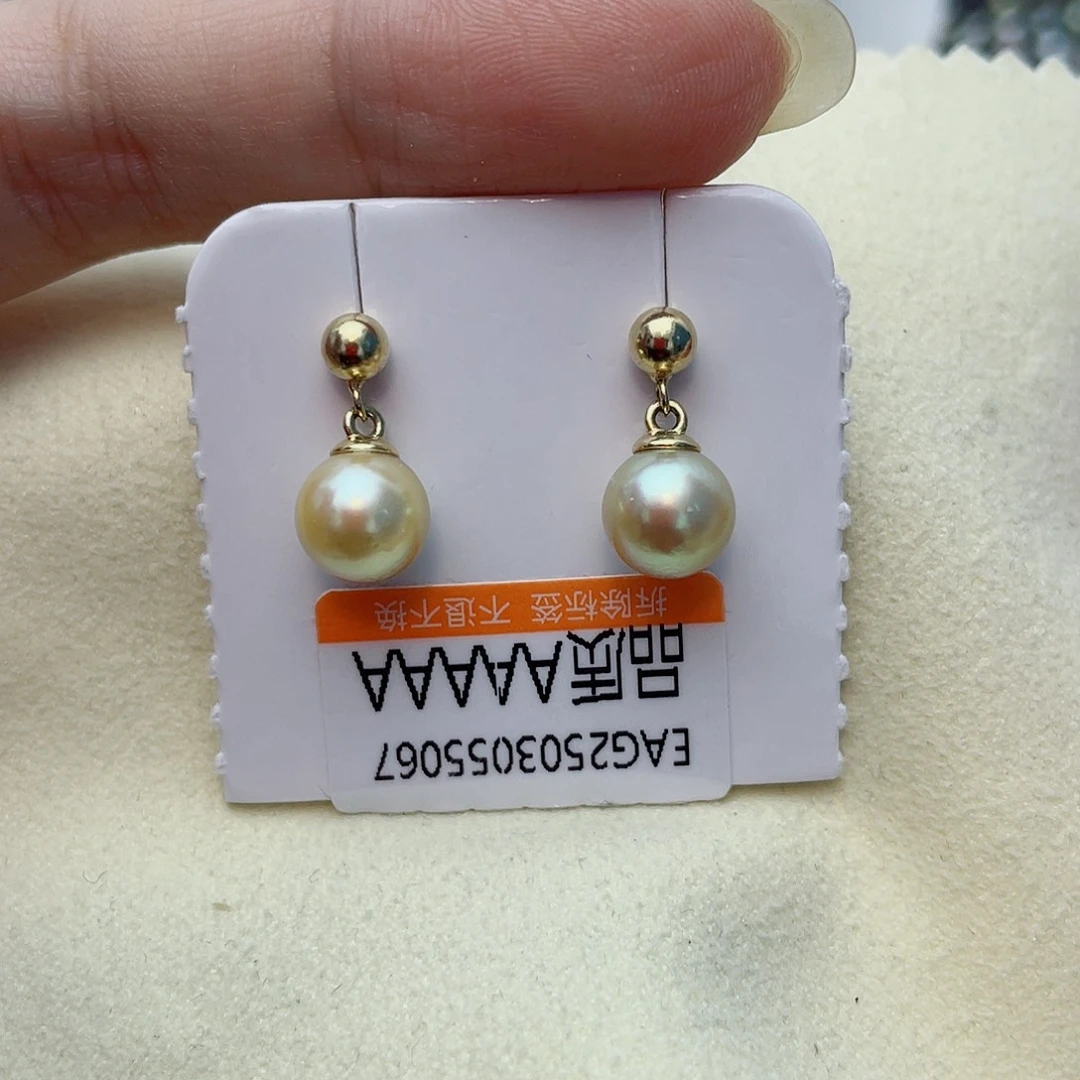 海水珍珠耳饰银S925镶嵌w54