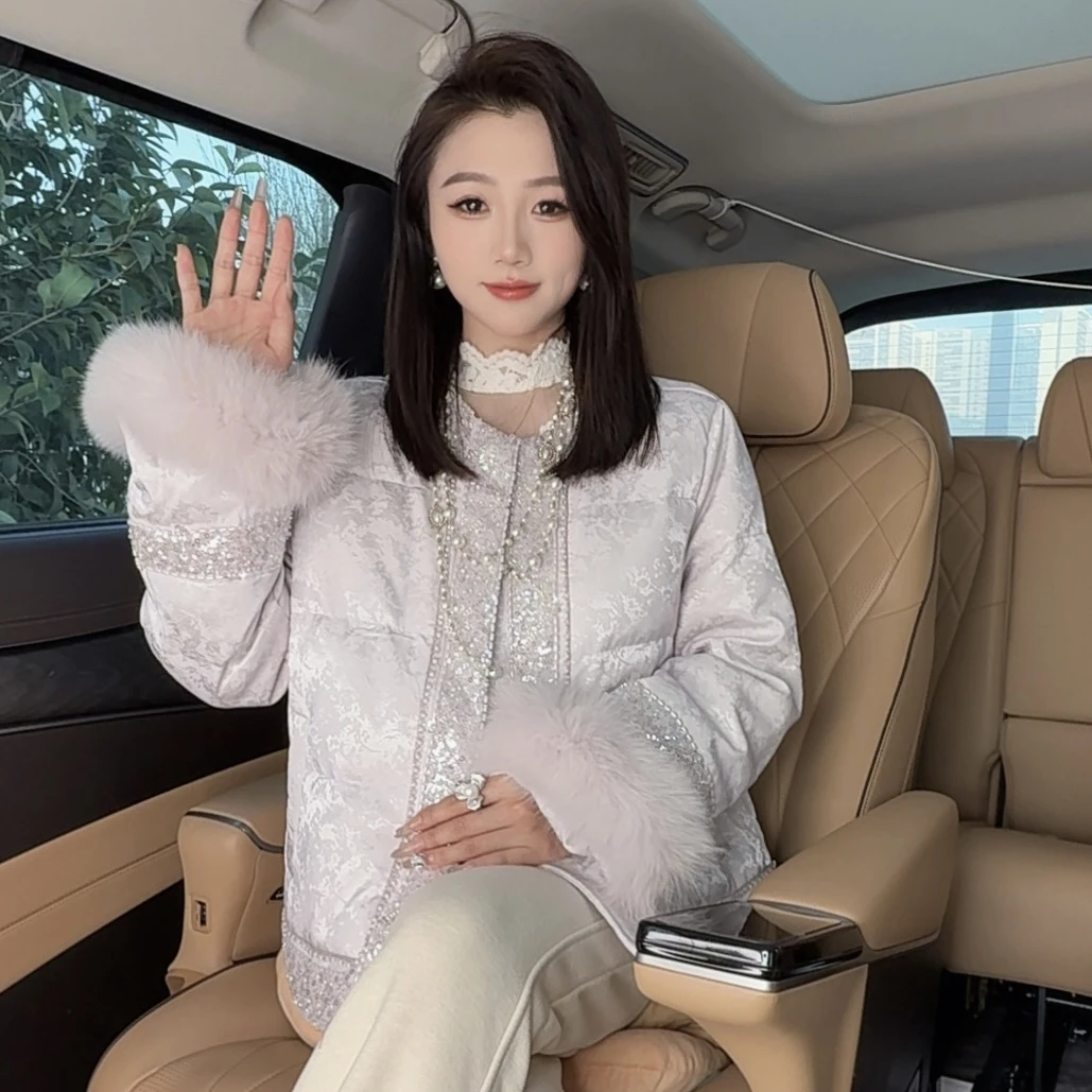 【财阀千金】2026年新款国风新中式印花显贵气质小众时尚棉服外套40