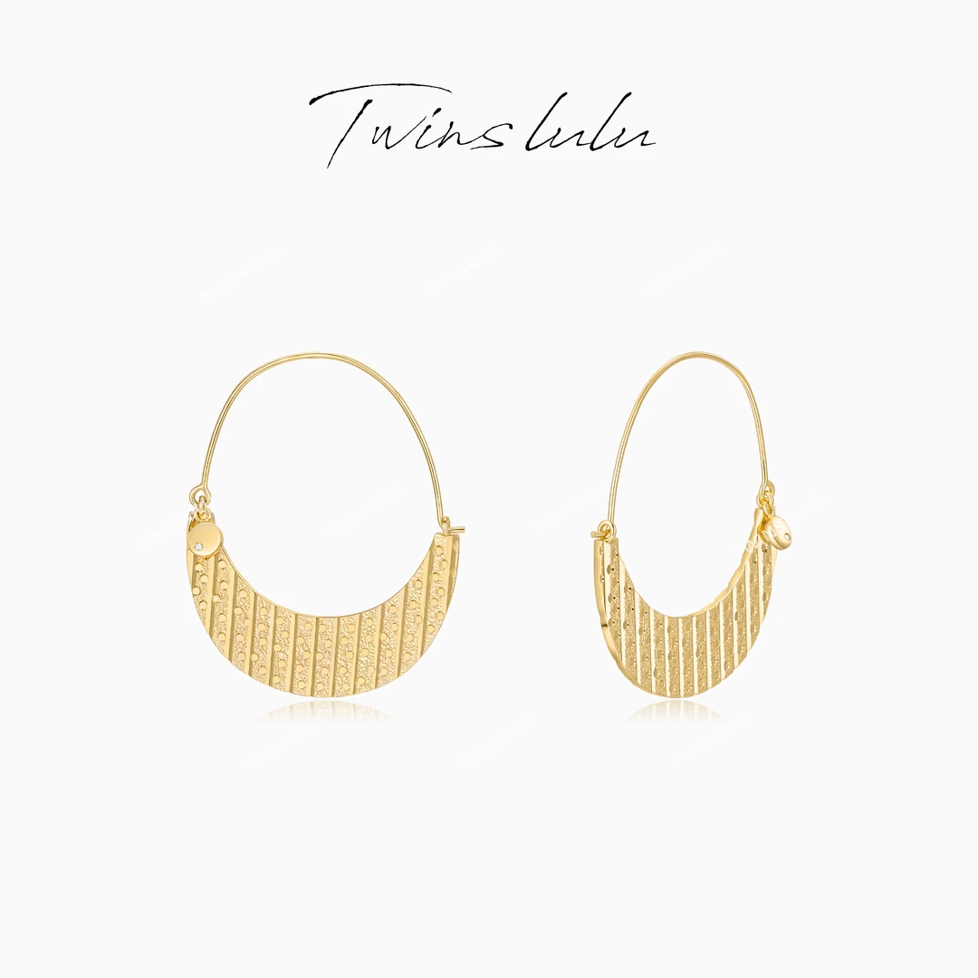 TWINSLULU【胧月】圣诞节高级简约轻奢风条纹耳环TSL3255