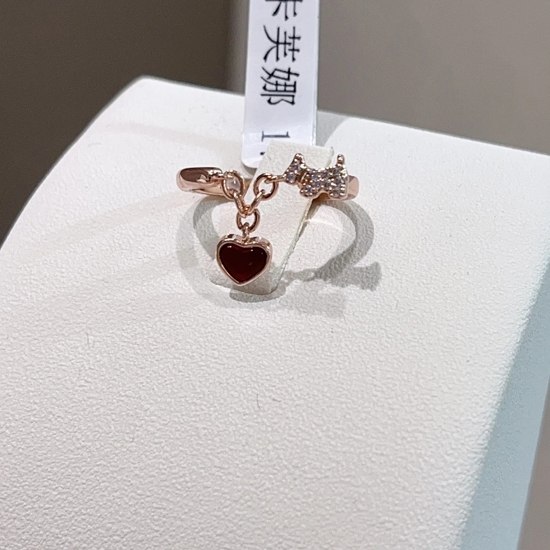 非金属亚克力戒指 S684桃心小狗戒指