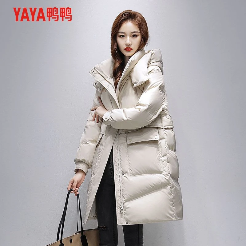 中长款90绒羽绒服女新时尚韩版鸭绒保暖外套YE3B600475L