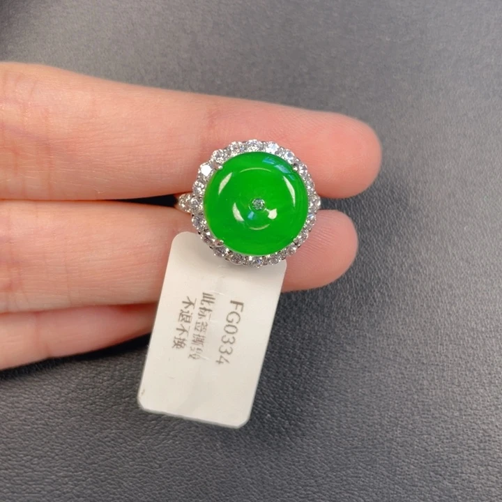 翡翠银S925镶嵌吊坠(不含链)