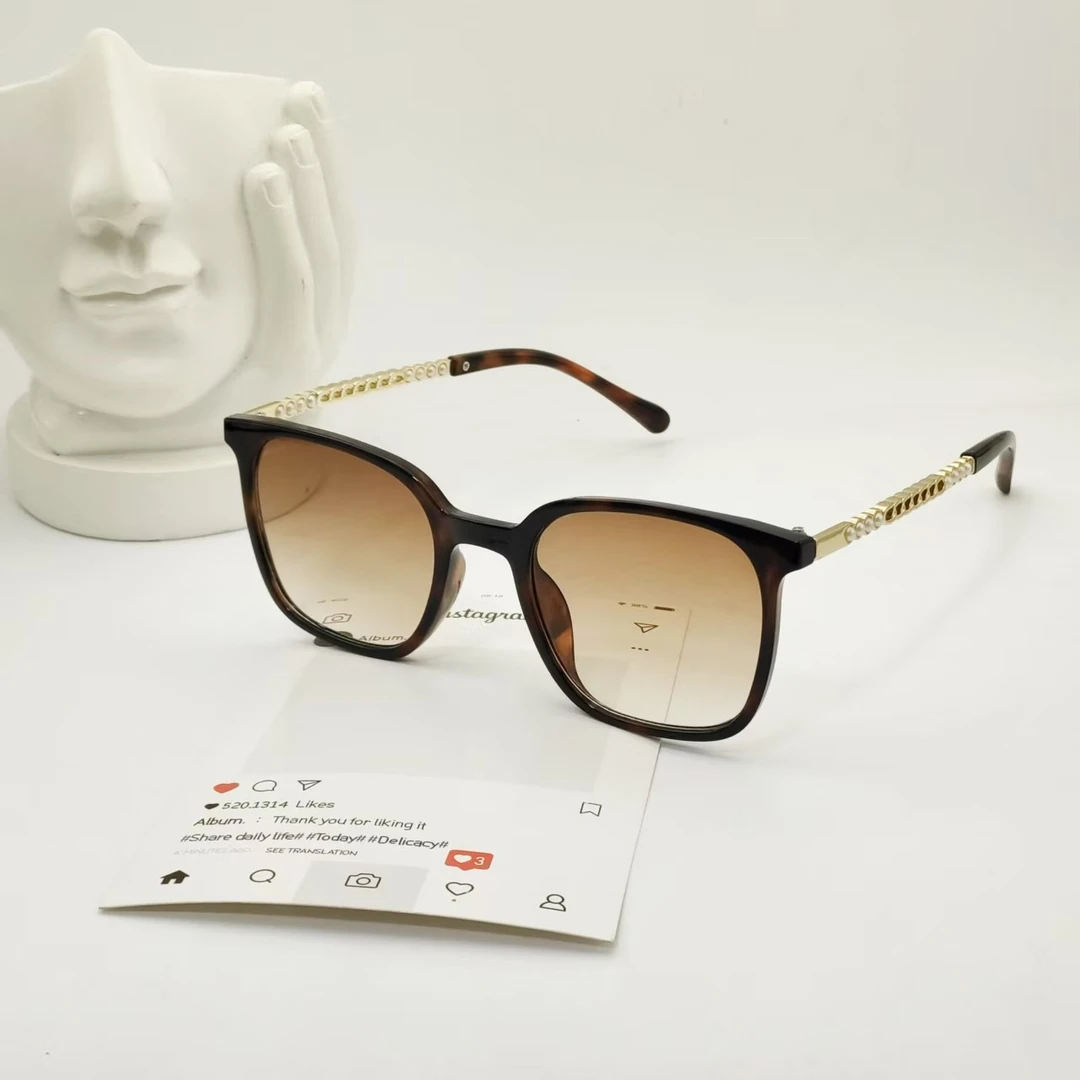 【5123】玳瑁色珍珠腿男女款高级感时尚太阳眼镜防紫外线大框