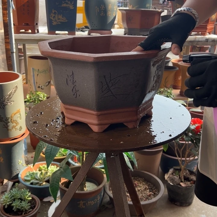 宜兴紫砂35灰八方