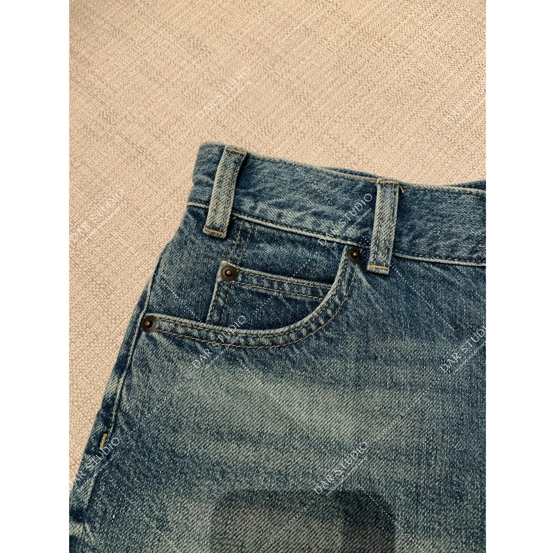 DAR STUDIO 高线系列【深蓝牛仔】2025夏季新款个性简约百搭短裤