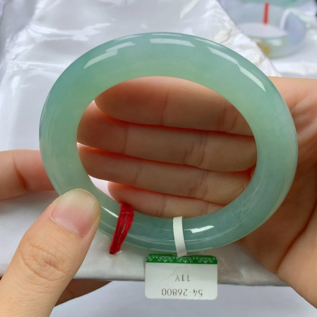 翡翠手镯未镶嵌缅甸天然翡翠A货54.9圆