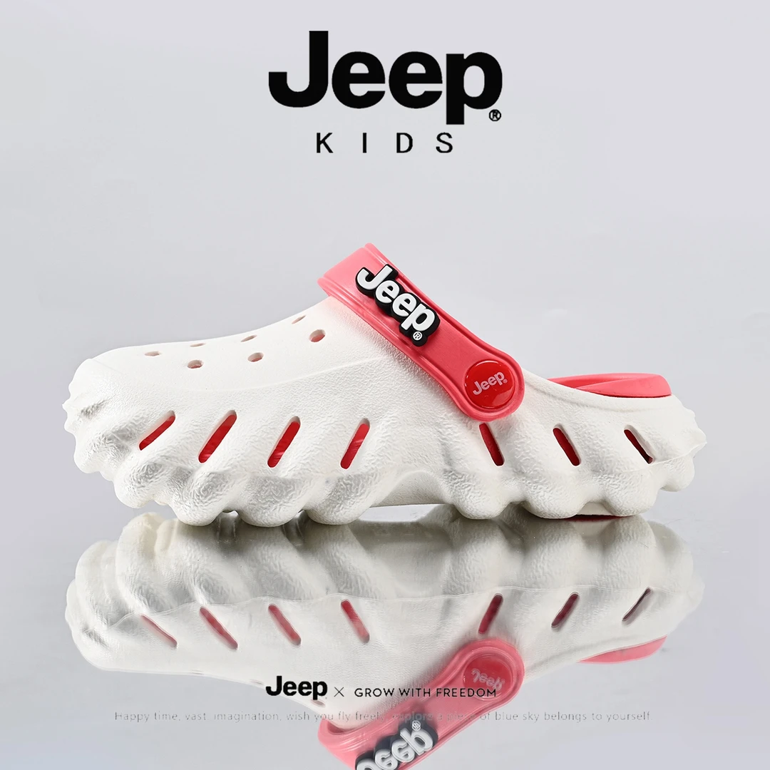 jeep儿童家居洗澡洞洞拖男童夏季中大童外穿女童防滑软底沙滩鞋子