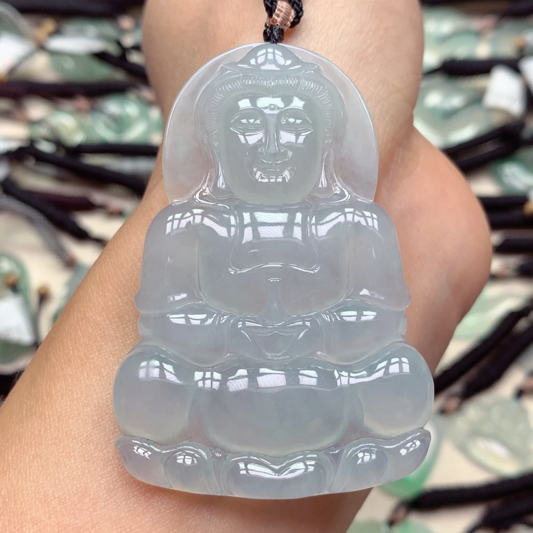 翡翠未镶嵌颈饰观音