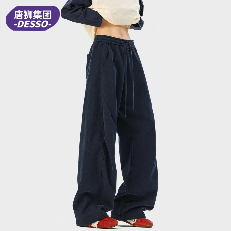 唐狮集团DESSO美式重磅拼接弯刀卫裤男士2025秋冬百搭宽松休闲裤