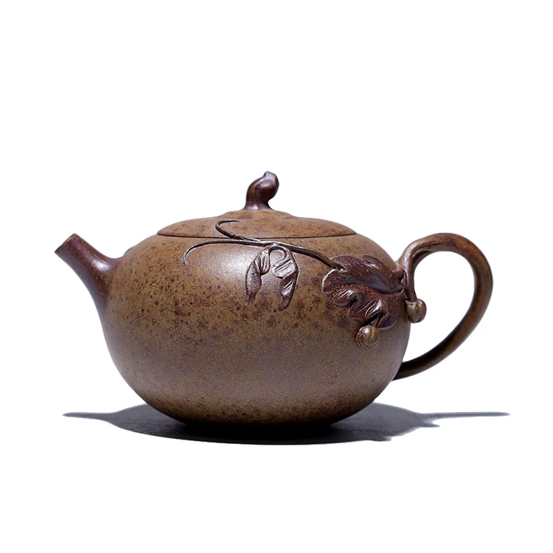 大吉羊柴烧 宜兴紫砂壶茶壶 原矿本山绿泥小灵果130ml徐雅