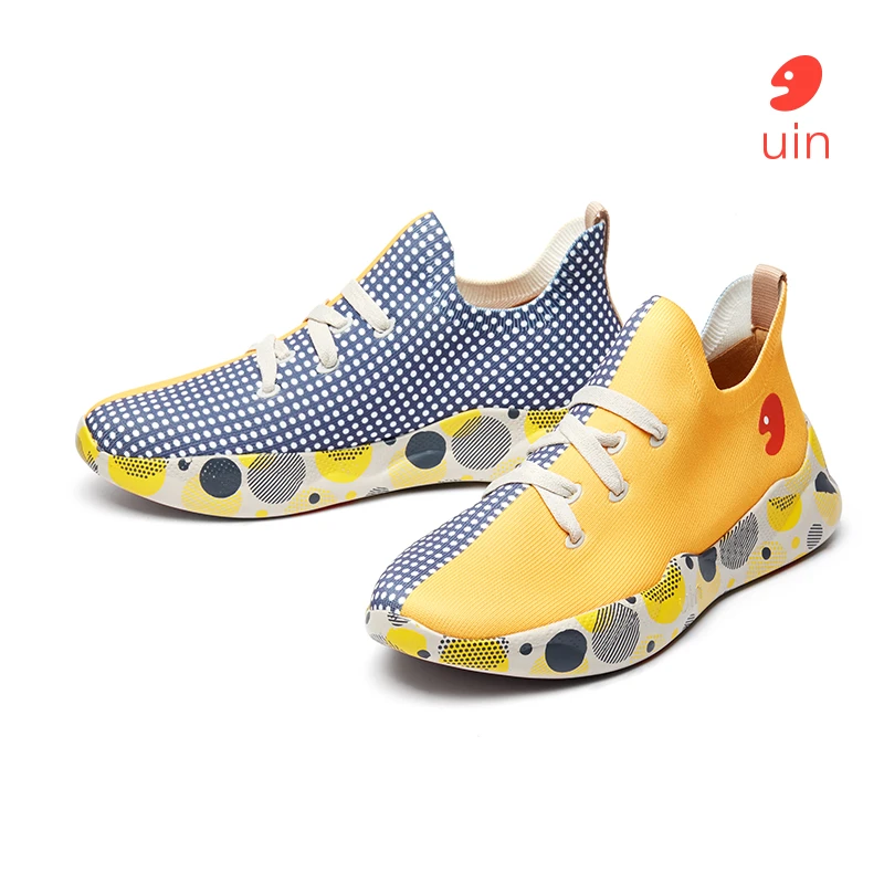 uin彩绘旅行鞋米哈斯1/圣塞2设计师原创时尚休闲鞋轻便飞织运动鞋