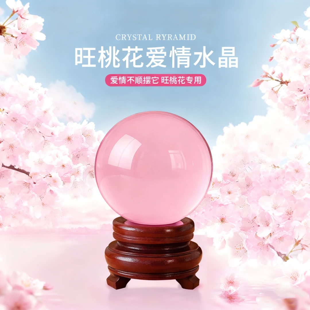 【陈老师专属】粉色水晶球招桃花旺姻缘旺桃花