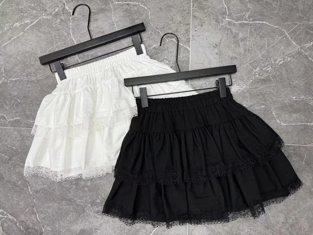 【甜美纯欲风蕾丝边蛋糕裙】新款百搭高腰显瘦松紧腰短裙2025