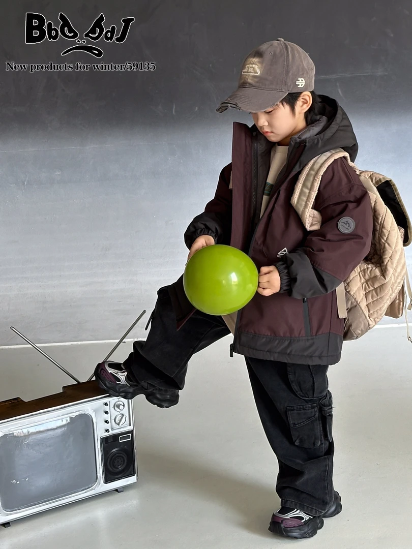 【114】新国标90白鸭绒高端品牌2024冬新款韩系潮款男童羽绒服保暖