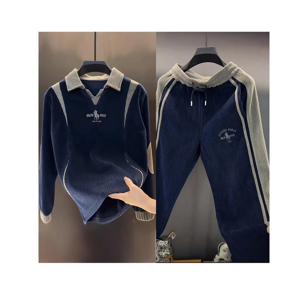 【TQUX官方正品】秋冬新款高端定制时装周老钱风卫衣套装轻奢两件套