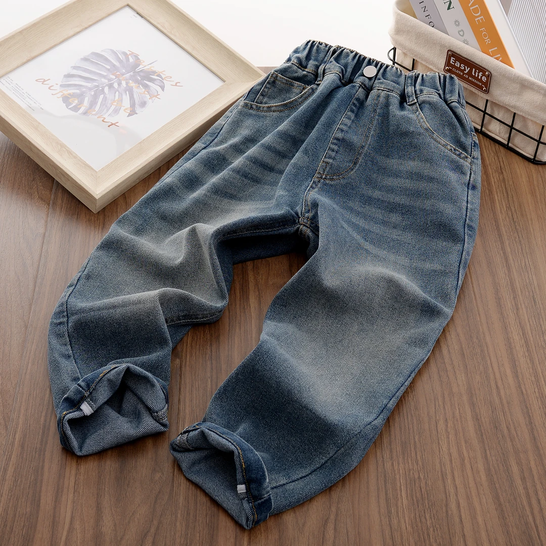 QW2697童装男童休闲长裤25春新中大童时尚百搭超软牛仔裤潮酷