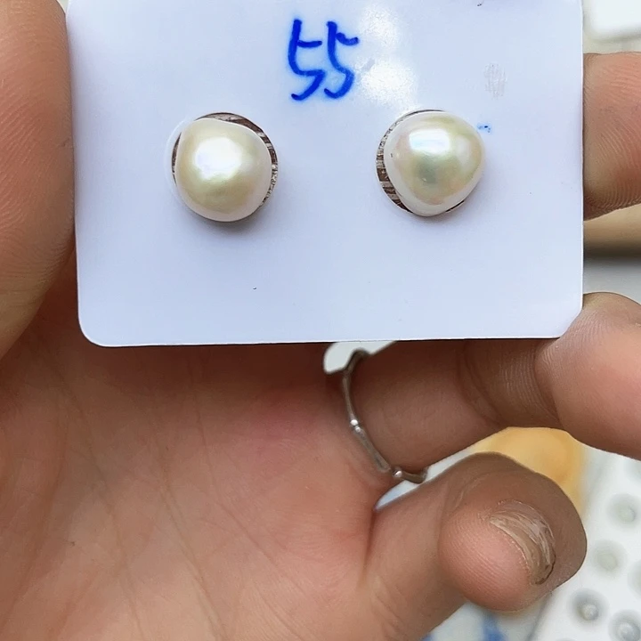 淡水珍珠耳饰银S925镶嵌刘*