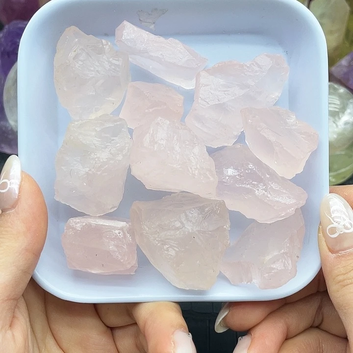 水晶珠宝半成品未镶嵌3粉水原石