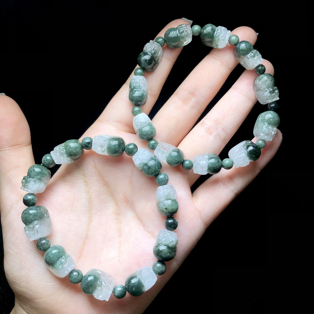 【云上叙】绿幽灵貔貅手串-多样性发其一-12×9×8mm-V73078-K（商城）