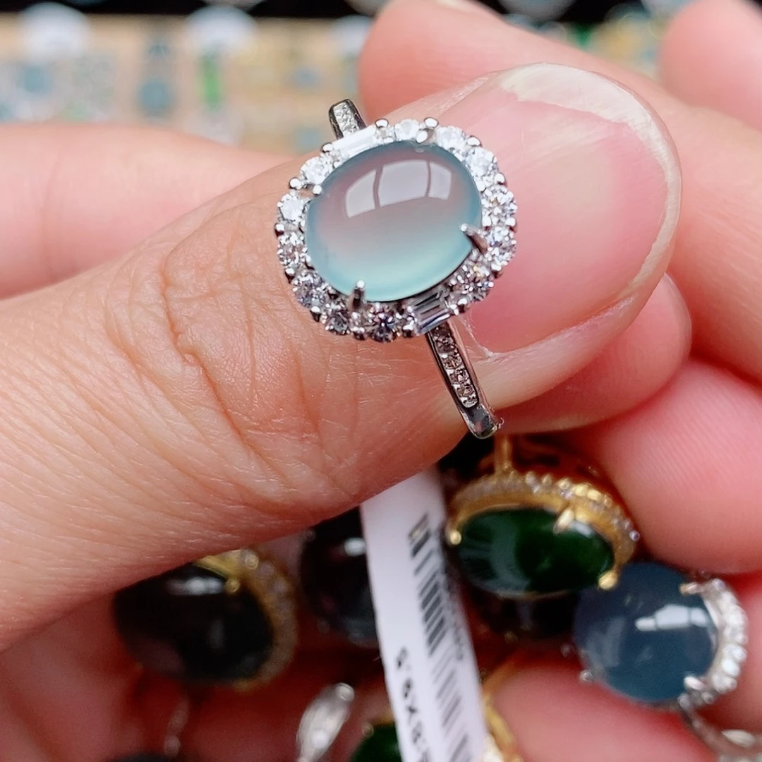 银S925镶嵌戒指翡翠