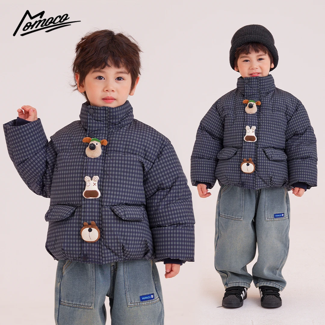 MOMOCO男童冬季加厚潮流休闲棉服保暖卡通童趣外套77430101019