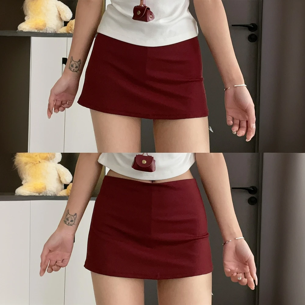 红色辣妹风半身包臀短女2025新款夏季高腰性感短裙修身百搭A字裙