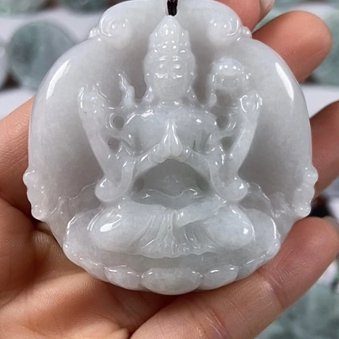 翡翠颈饰未镶嵌千手观音福利