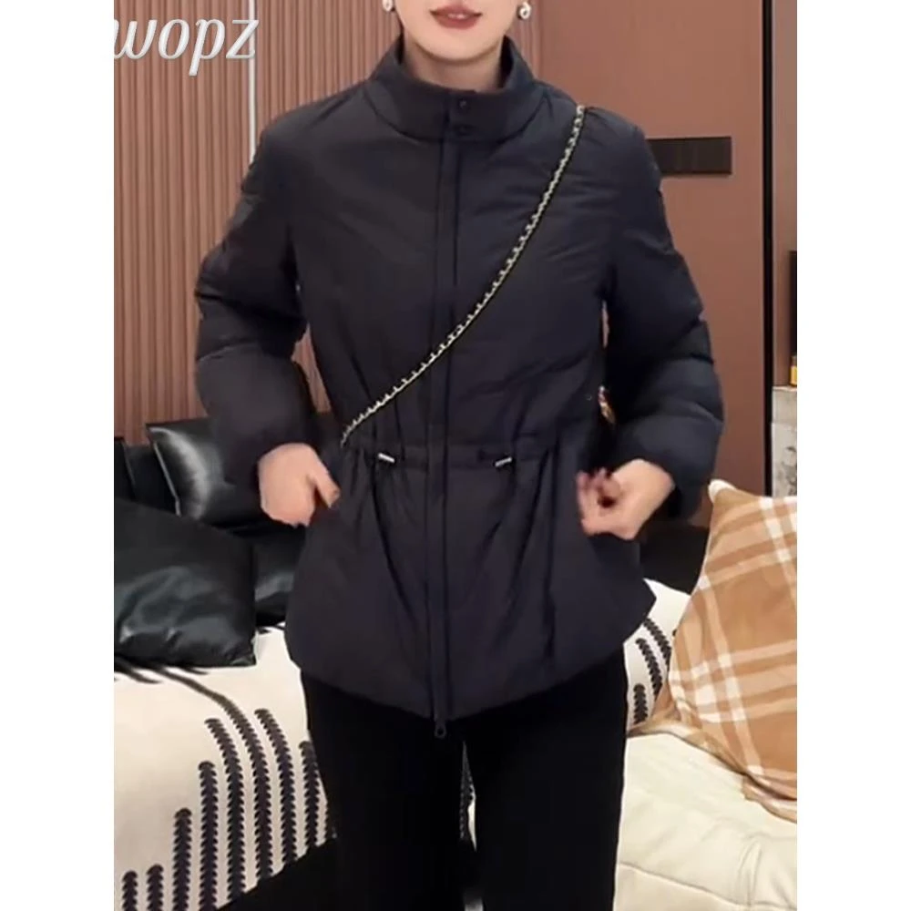 复古时尚高级感棉服女2025新款冬季立领气质百搭纯色设计感棉袄子