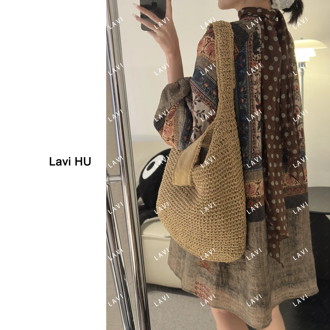 LAVI  松弛好物秸秆草编单肩包包  5547