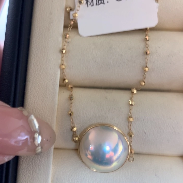 18K金镶嵌手绳拼合珍珠（马贝珠）