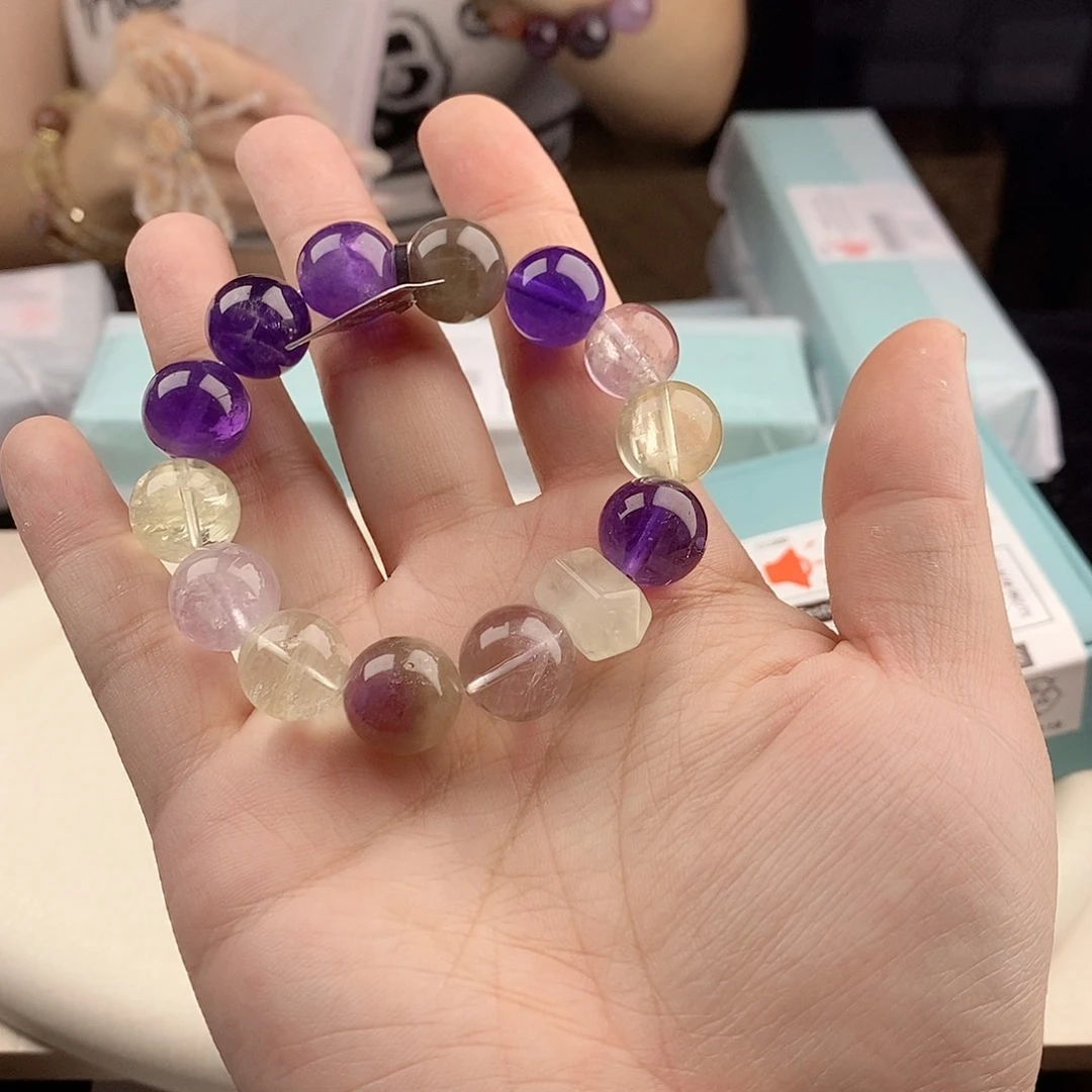 水晶银S925镀金镶嵌手链