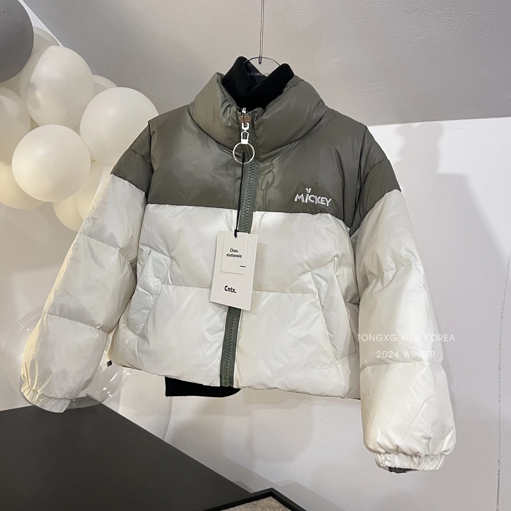 品牌现货儿童羽绒服2024新款拼色鸭绒正反两穿羽绒服外套ys182