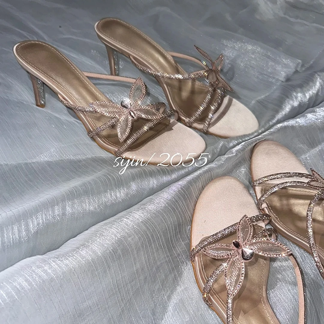 似锦同学～夏季新款水钻高跟鞋仙女凉鞋女时尚包头高跟圆头