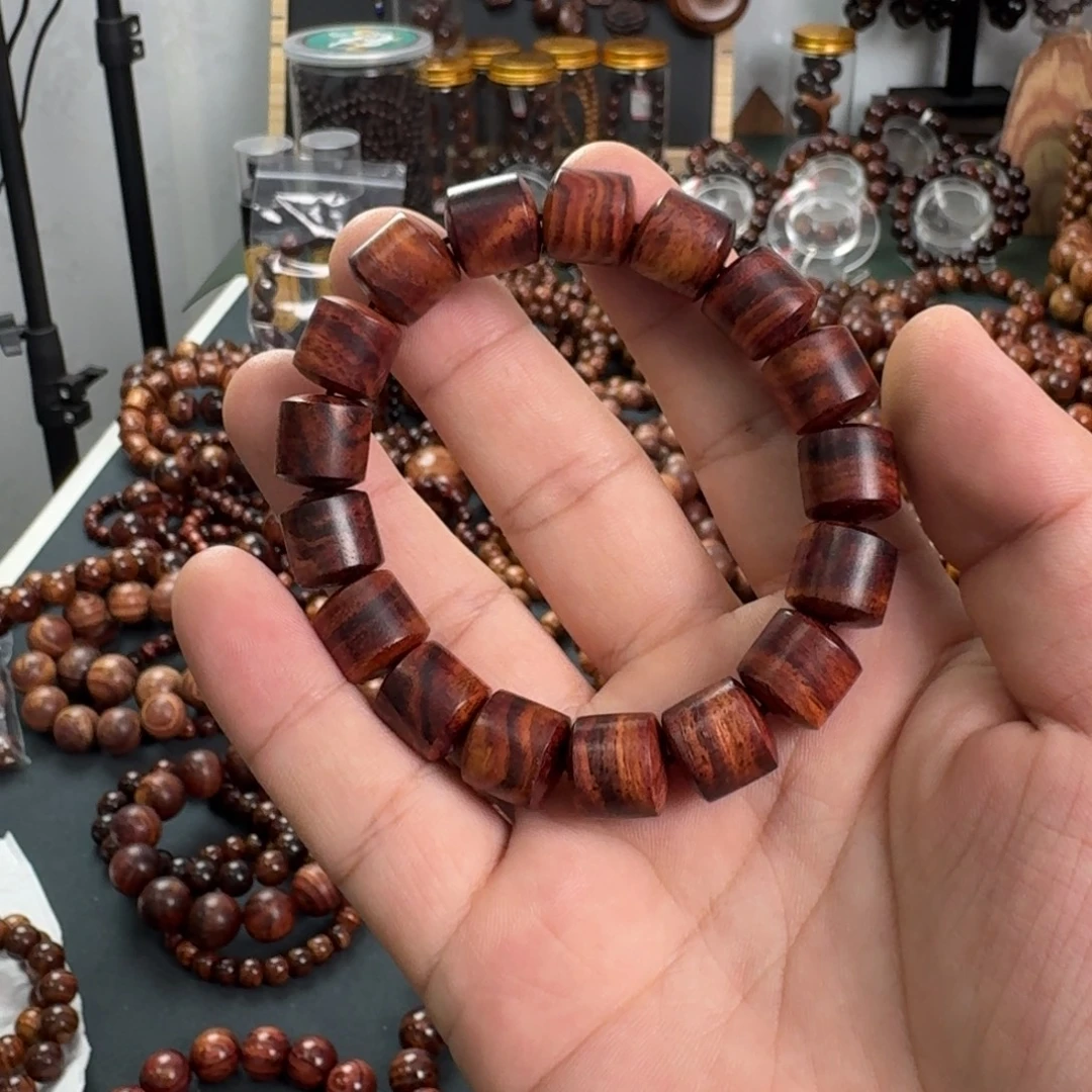 黄花梨/降香黄檀手串/手链39.9米1.2直切桶珠海黄手串