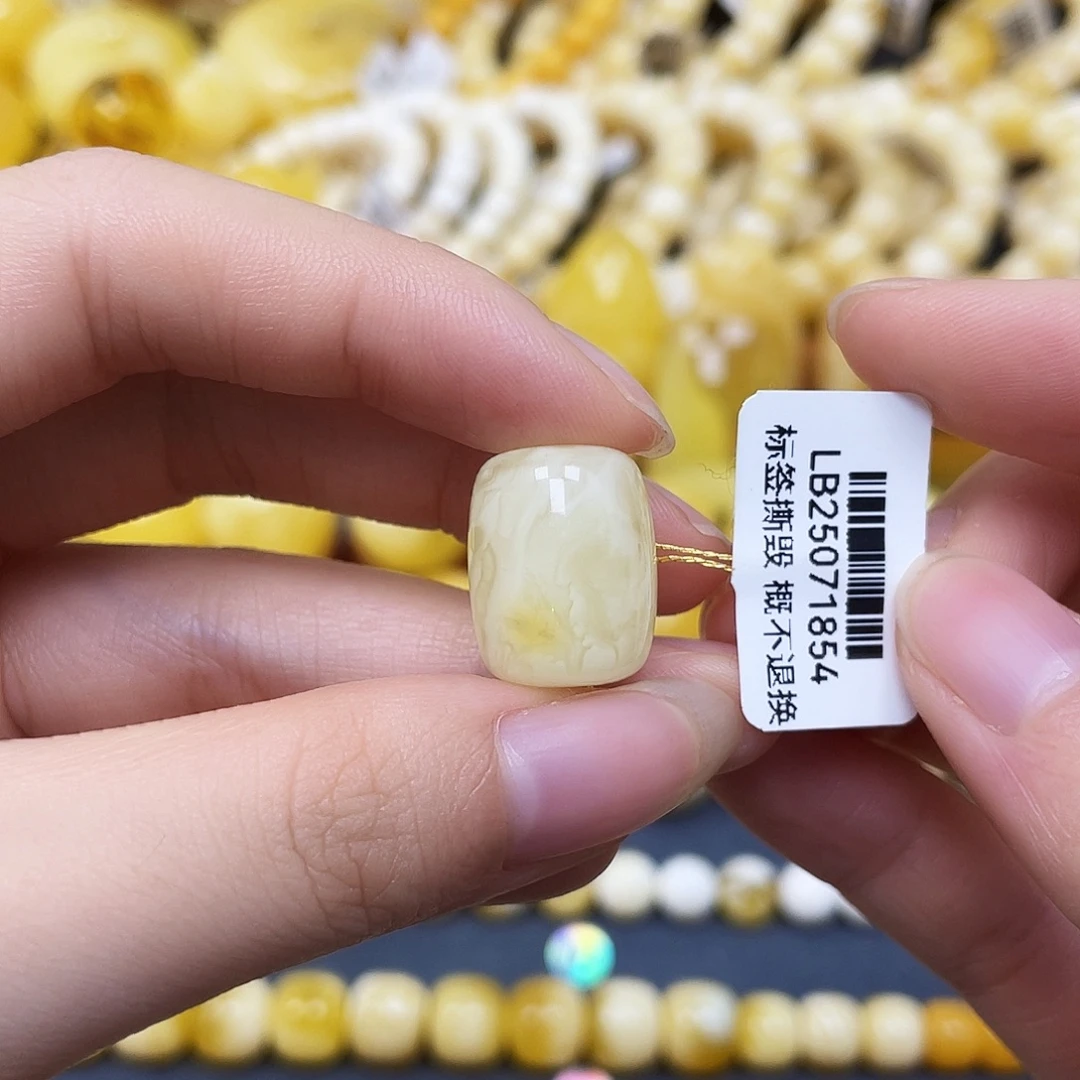 裸石蜜蜡未镶嵌沁色桶珠13.6✖️17.4mm