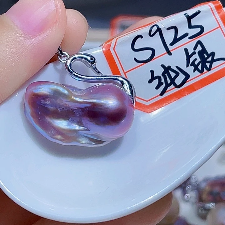 淡水珍珠银S925镶嵌颈饰