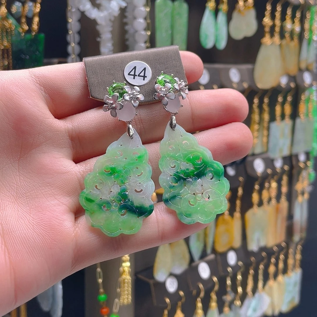 翡翠未镶嵌耳饰翡翠