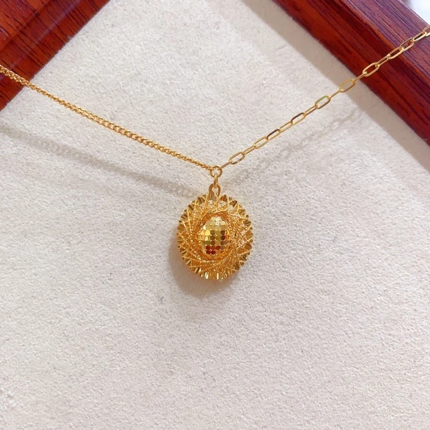 【不支持无理由退】5G足金999爆闪拉丝鸽子蛋套链