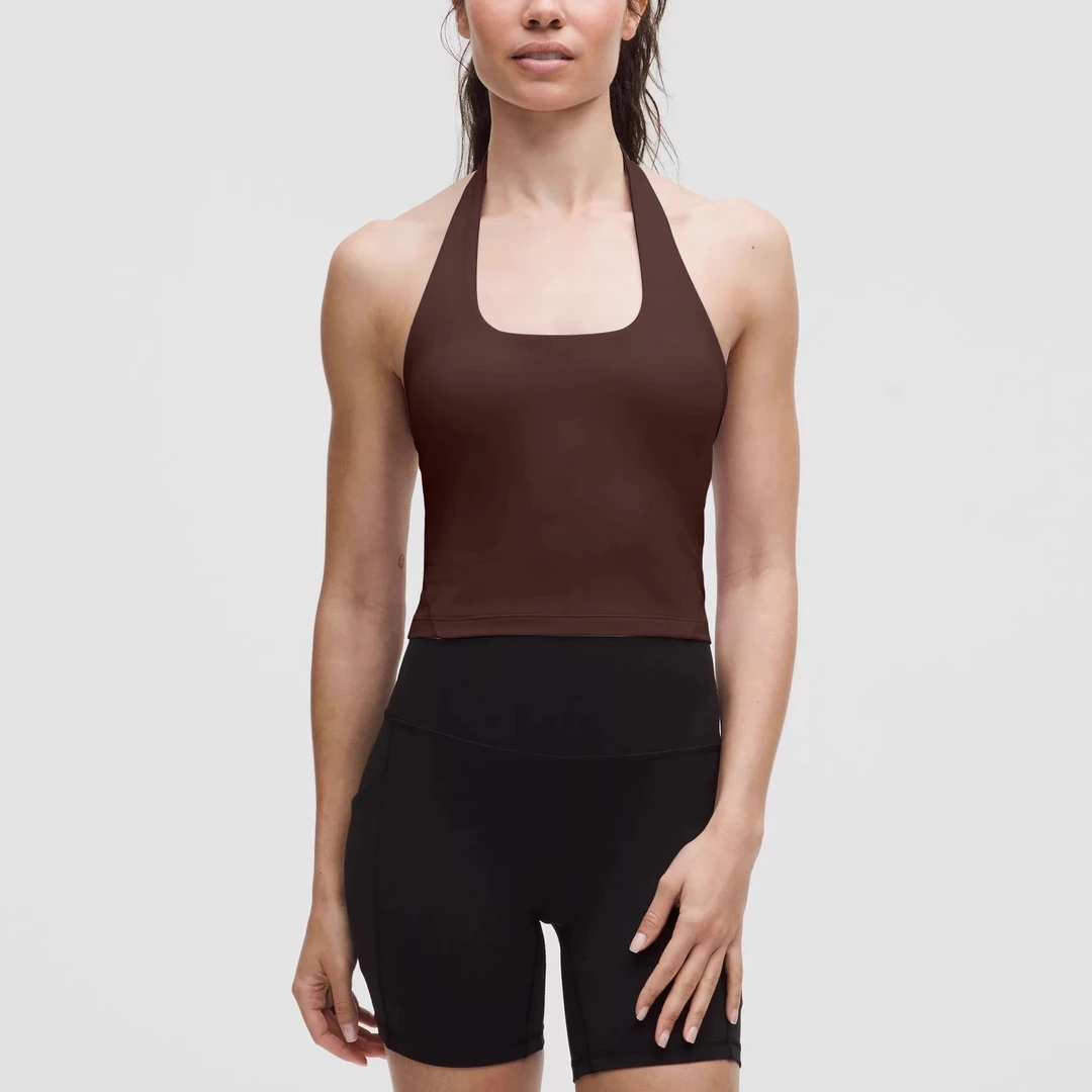 墨鱼的秘密 瑜伽挂脖文胸女裸感跑步健身运动内衣WX116