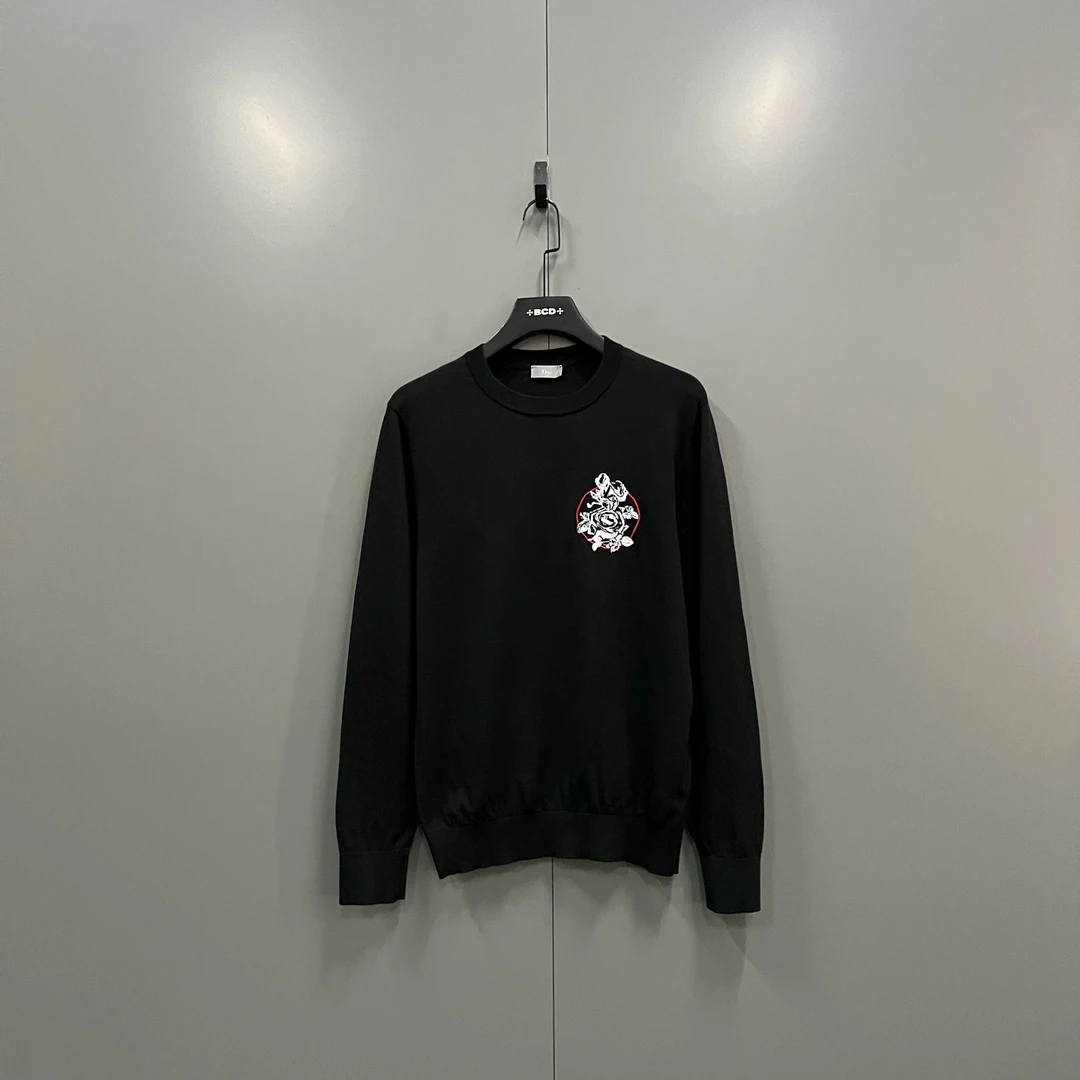 95新 DIOR/迪奥 zz51 玫瑰印花毛衣 M码 700480