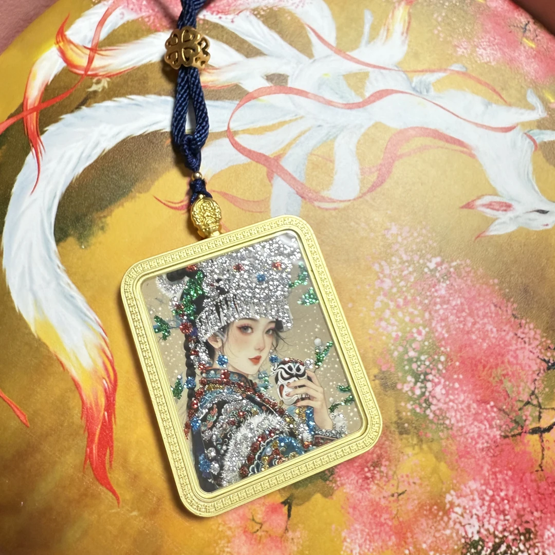 钛钢亚克力吊坠 双面扎基拉姆五爷牌牌