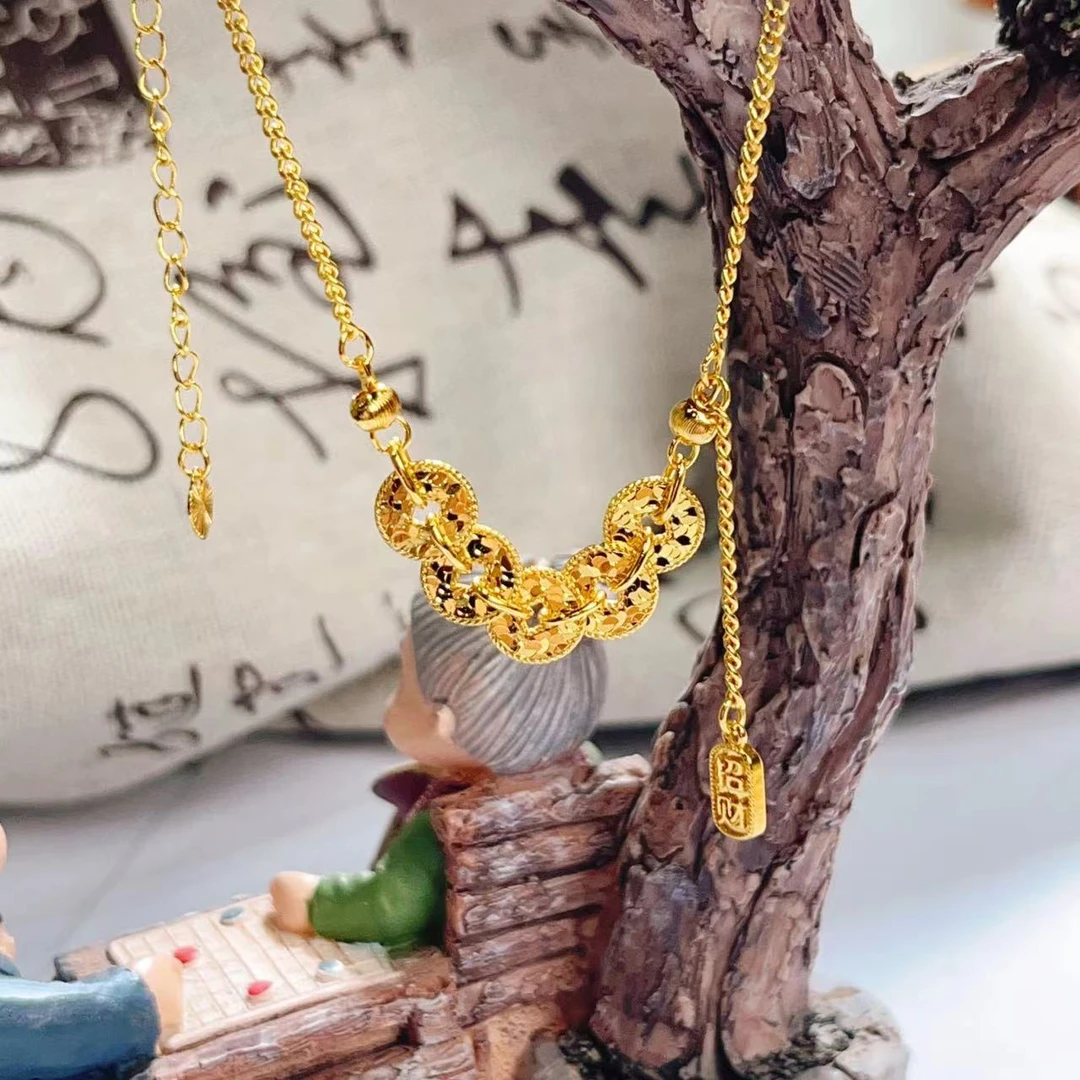 Y-6218  时尚龙鳞钱币项链+专柜礼盒